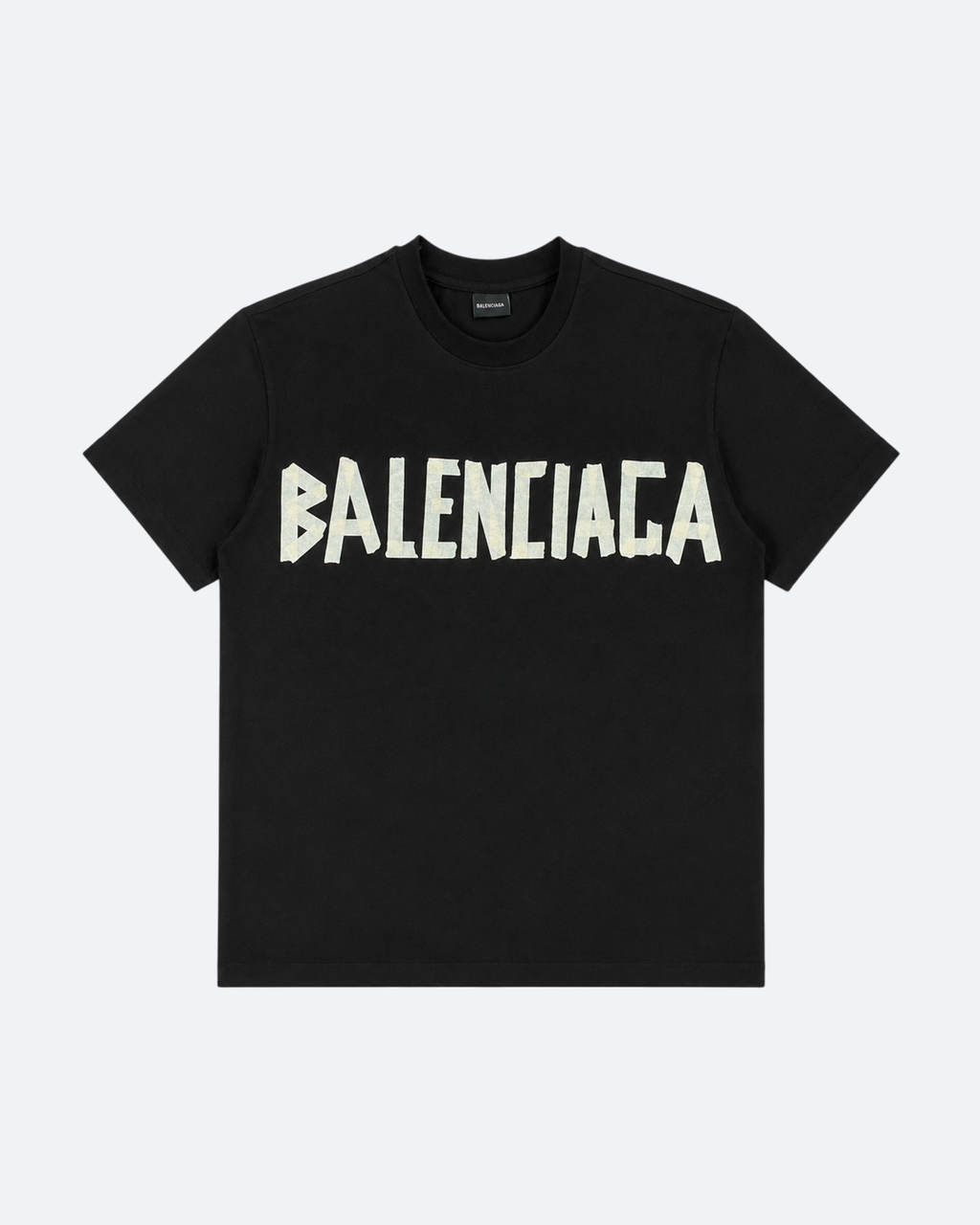 Balenciaga - Yellow Tape Logo T-Shirt - Black