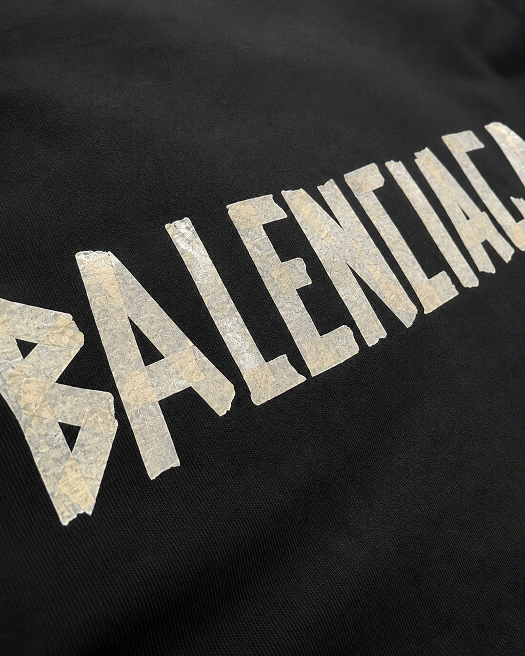 Balenciaga - Yellow Tape Logo T-Shirt - Black