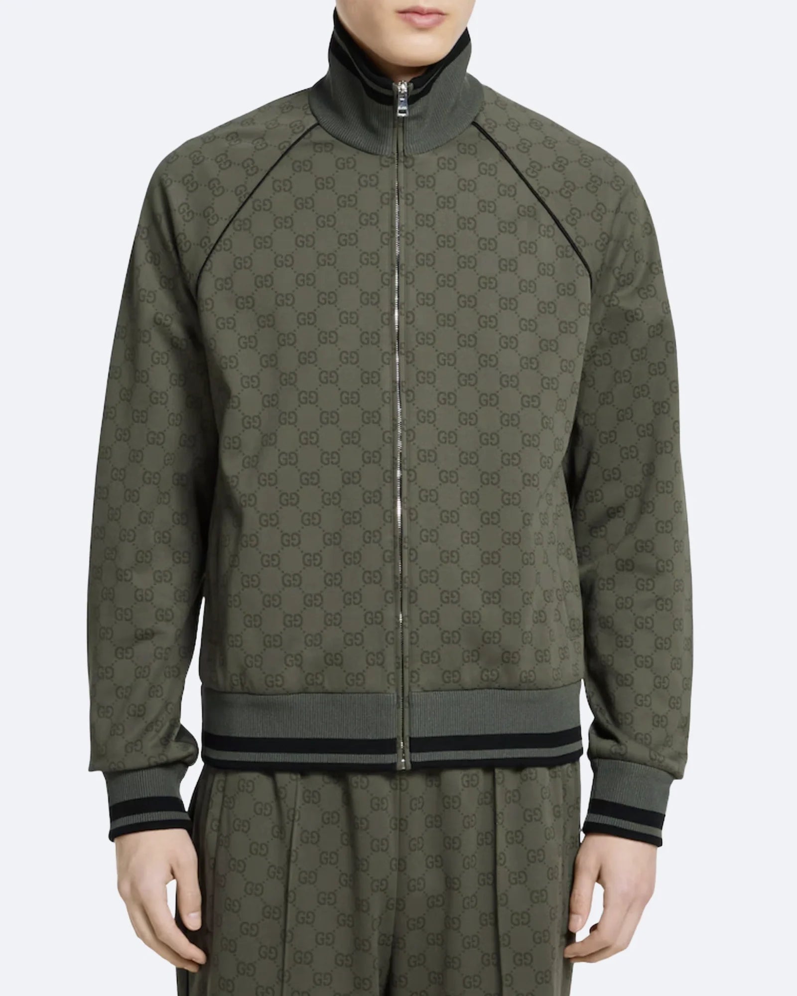 GC - GG Pattern Jacquard Set - Forest Green