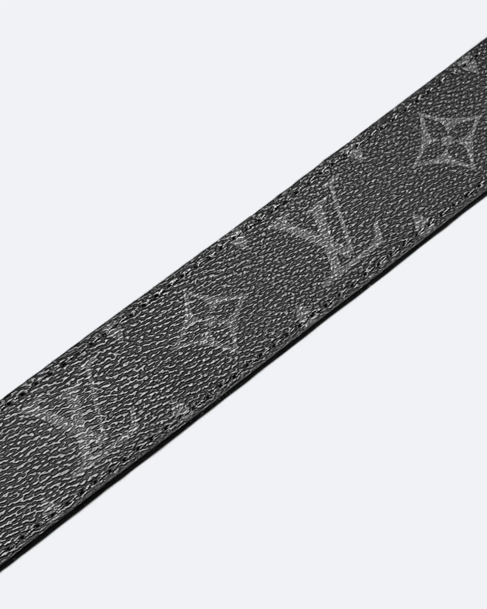 LVTN - LV Black Pattern Belt - Silver